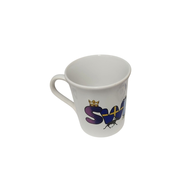 Excellent Condition One Of A Kind White Mug with Sweden Design - Picture 1 of 5